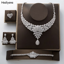 Load image into Gallery viewer, Wedding Jewelry Sets Luxury Shiny Water Drops Flowers Cubic Zircon Design New Fashion For Women  TZ8073  Haar Sieraden Bruiloft