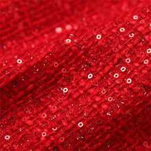 Load image into Gallery viewer, High Quality Runway Dress Autumn Winter Woman Clothes 2019 New Elegant Stand Neck Sequined Tweed Woolen Dress Red Party Vestidos