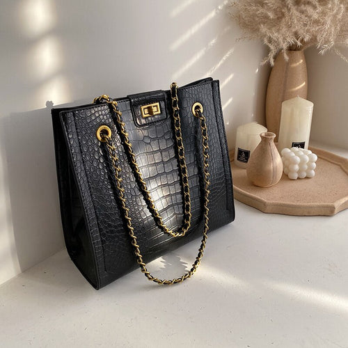 Crocodile pattern Crossbody bag 2020 Fashion New High Quality Leather Women's Designer Handbag Lock Chain Shoulder Messenger bag