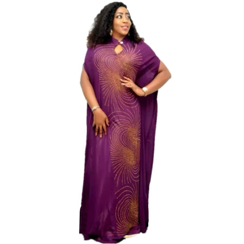 Fashion Beading Women Maxi Long Dress Big Elastic Africa Dashiki Dress Solid Vintage Plus Size Vestidos