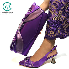 Load image into Gallery viewer, New wine Color Fashion Italian Shoes With Matching Clutch Bag Hot African Big Wedding With High Heel shoes and Bag Set Party