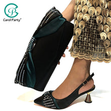 Load image into Gallery viewer, New wine Color Fashion Italian Shoes With Matching Clutch Bag Hot African Big Wedding With High Heel shoes and Bag Set Party