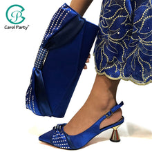 Load image into Gallery viewer, New wine Color Fashion Italian Shoes With Matching Clutch Bag Hot African Big Wedding With High Heel shoes and Bag Set Party