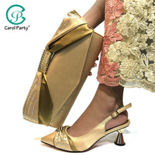 Load image into Gallery viewer, New wine Color Fashion Italian Shoes With Matching Clutch Bag Hot African Big Wedding With High Heel shoes and Bag Set Party