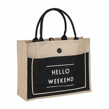 Load image into Gallery viewer, Casual Women&#39;s Linen Letter Handbags Brand Designer Large Capacity Shoulder Bags Ladies Beach Travel Tote Clutch Shopping Bag