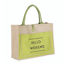 Load image into Gallery viewer, Casual Women&#39;s Linen Letter Handbags Brand Designer Large Capacity Shoulder Bags Ladies Beach Travel Tote Clutch Shopping Bag