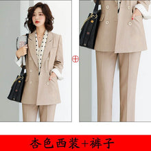 Load image into Gallery viewer, Large size S-4XL high quality autumn and winter women&#39;s professional wear Temperament full sleeve blazer Slim trousers suit set