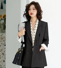 Load image into Gallery viewer, Large size S-4XL high quality autumn and winter women&#39;s professional wear Temperament full sleeve blazer Slim trousers suit set