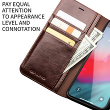 Load image into Gallery viewer, QIALINO Luxury Genuine Leather Phone Cover for Apple iPhone 11/11 Pro Flip Case with Card Slots Pocket for iPhone 11 Pro MAX