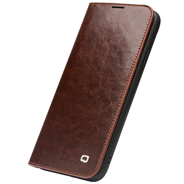 QIALINO Luxury Genuine Leather Phone Cover for Apple iPhone 11/11 Pro Flip Case with Card Slots Pocket for iPhone 11 Pro MAX