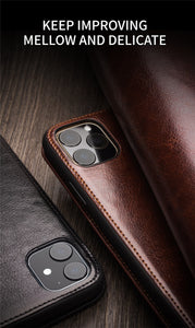 QIALINO Luxury Genuine Leather Phone Cover for Apple iPhone 11/11 Pro Flip Case with Card Slots Pocket for iPhone 11 Pro MAX