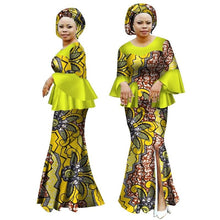 Load image into Gallery viewer, Autumn Dress Women Dress African Bazin Rich Half Sleeve Mermaid Dress Women Dashiki Dress Plus Size African Clothing BRW WY2621