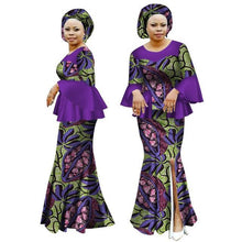 Load image into Gallery viewer, Autumn Dress Women Dress African Bazin Rich Half Sleeve Mermaid Dress Women Dashiki Dress Plus Size African Clothing BRW WY2621