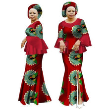 Load image into Gallery viewer, Autumn Dress Women Dress African Bazin Rich Half Sleeve Mermaid Dress Women Dashiki Dress Plus Size African Clothing BRW WY2621