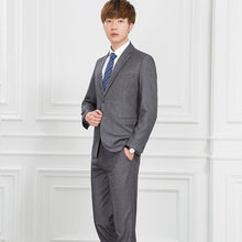 Load image into Gallery viewer, Men&#39;s Two Buttons Business Suits Gray Slim Fit Quality Gentlemens Fashion Suits Working Uniform Bridegroom Dress Suits TS-118