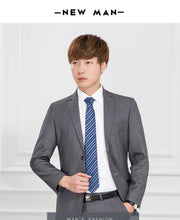 Load image into Gallery viewer, Men&#39;s Two Buttons Business Suits Gray Slim Fit Quality Gentlemens Fashion Suits Working Uniform Bridegroom Dress Suits TS-118