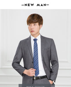 Men's Two Buttons Business Suits Gray Slim Fit Quality Gentlemens Fashion Suits Working Uniform Bridegroom Dress Suits TS-118