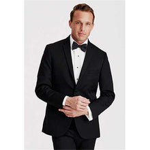 Load image into Gallery viewer, Black groom mens tuxedo wedding suits for men classic formal 2019 wool bleed high quality one button men&#39;s suit terno masculino