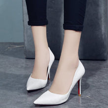 Load image into Gallery viewer, QWEDF 2019 Fashion Women&#39;s Shoes Elegant Red Bottom Pointed Toe Women&#39;s Pumps Fashion Office 8cm Thin High Heels Career BH-25