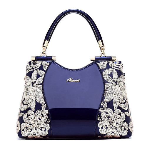 Women Bags For Ladies Handbags Large Capacity Women's Handbags Top-handle Hand bags Floral Luxury Patent Leather Bag