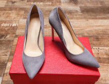Load image into Gallery viewer, Spring new suede high-top heels with pearl-set slim heels and sexy shallow women&#39;s single shoes with 12cm high heels size 33-43