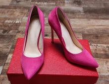 Load image into Gallery viewer, Spring new suede high-top heels with pearl-set slim heels and sexy shallow women&#39;s single shoes with 12cm high heels size 33-43