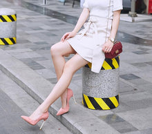 Load image into Gallery viewer, Spring new suede high-top heels with pearl-set slim heels and sexy shallow women&#39;s single shoes with 12cm high heels size 33-43