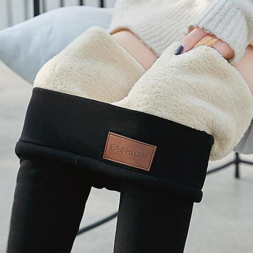 Women's Autumn And Winter Thick Velvet Pants Warm Slim Thick Wool Women High Waist Cashmere Pants Women Trousers Leggings 2019