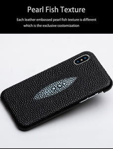 Luxury Cowhide Phone Case For iPhone 6 6s 7 8 Plus 11 Pro X Xr Xs Max Case Pearl Fish Texture Cover For 6p 6sp 7p 8p Case