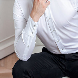 Deepocean fashion plus size men shirt slim fit shirt long sleeve shirt brand cotton casual business men clothes DaDDX00615LS