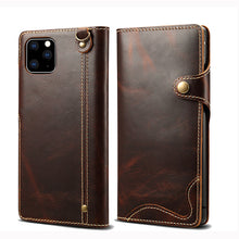 Load image into Gallery viewer, For IPhone 11 Pro Max Case Genuine Leather Wallet Protection Flip Cover for IPhone 7 8 Plus X XS Max XR 11 Pro Max Case