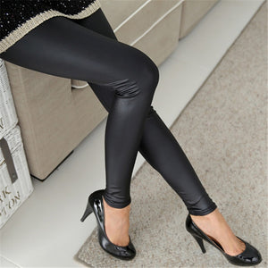 S-3XL High Waist Faux Leather 2019 Fashion Sexy Thin Black Leggings Calzas Mujer Leggins Leggings Stretchy Push Up Plus Size