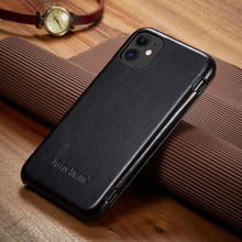 Load image into Gallery viewer, Fierre Shann Super Luxury Genuine Leather Phone Case for iPhone 11Por Max 6 6S 7 8 plus X XR XS Max Flip Cases Cover Capin Shell