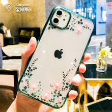 Load image into Gallery viewer, Kingxbar Bling Diamond Case For Apple iPhone 11/11 Pro/11 Pro Max Plating Transparent Clear Hard Crystal Diamond Back Cover Case