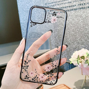 Kingxbar Bling Diamond Case For Apple iPhone 11/11 Pro/11 Pro Max Plating Transparent Clear Hard Crystal Diamond Back Cover Case