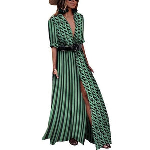 2020 Polka Dot Vintage Dress Winter Women Long Sleeve Printed Tunic Handbag High Waist Afircan Fashion Maxi Dress sexy dress sum