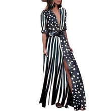 Load image into Gallery viewer, 2020 Polka Dot Vintage Dress Winter Women Long Sleeve Printed Tunic Handbag High Waist Afircan Fashion Maxi Dress sexy dress sum