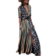 Load image into Gallery viewer, 2020 Polka Dot Vintage Dress Winter Women Long Sleeve Printed Tunic Handbag High Waist Afircan Fashion Maxi Dress sexy dress sum