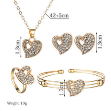 Load image into Gallery viewer, Free shipping Fashion Jewelry Luxury Gold-color Romantic Austrian Crystal heart shape Chain Necklace Earrings Jewelry Sets