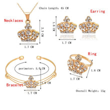 Load image into Gallery viewer, Free shipping Fashion Jewelry Luxury Gold-color Romantic Austrian Crystal heart shape Chain Necklace Earrings Jewelry Sets