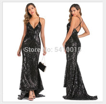 Load image into Gallery viewer, Formal Evening Dresses 2020 Ever Pretty New Mermaid V Neck Short Sleeve Lace Appliques Tulle Long Party Gowns Robe Soiree Sexy