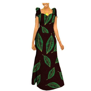 Autumn african clothing long maxi dresses for women short sleeve ankara fabric dashi print dress plus size outfit A722583