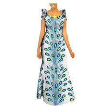 Load image into Gallery viewer, Autumn african clothing long maxi dresses for women short sleeve ankara fabric dashi print dress plus size outfit A722583