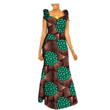 Load image into Gallery viewer, Autumn african clothing long maxi dresses for women short sleeve ankara fabric dashi print dress plus size outfit A722583