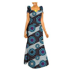 Load image into Gallery viewer, Autumn african clothing long maxi dresses for women short sleeve ankara fabric dashi print dress plus size outfit A722583