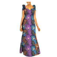 Load image into Gallery viewer, Autumn african clothing long maxi dresses for women short sleeve ankara fabric dashi print dress plus size outfit A722583