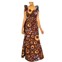 Load image into Gallery viewer, Autumn african clothing long maxi dresses for women short sleeve ankara fabric dashi print dress plus size outfit A722583