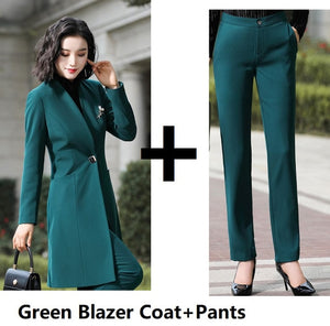 Fashion Uniform Styles Professional Business Suits for Women Office Work Wear Blazers Set Pantsuits Autumn Winter Outfits Set