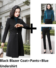 Load image into Gallery viewer, Fashion Uniform Styles Professional Business Suits for Women Office Work Wear Blazers Set Pantsuits Autumn Winter Outfits Set