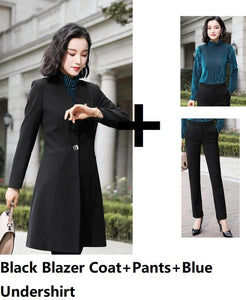 Fashion Uniform Styles Professional Business Suits for Women Office Work Wear Blazers Set Pantsuits Autumn Winter Outfits Set